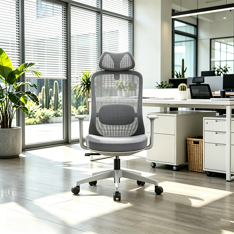 Modern Minimalist Desk Chair: High-Back Breathable Mesh Chair - Ergonomic Lumbar Support Office Chair For Home Office
