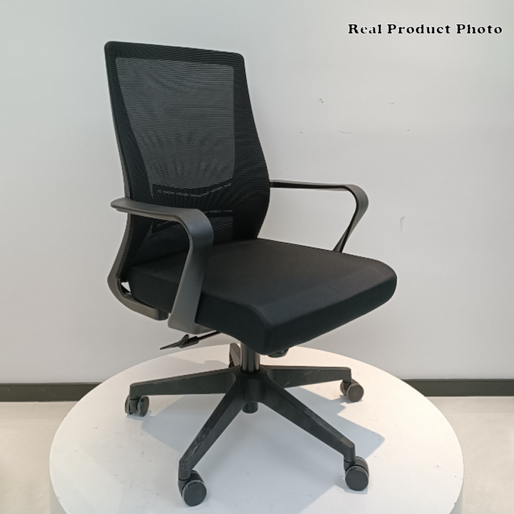 Modern Minimalist Mid-Back Office Chair: Ergonomic Height-Adjustable Desk Chair For Home Office