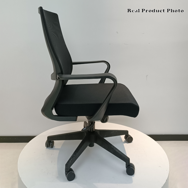 Modern Minimalist Mid-Back Office Chair: Ergonomic Height-Adjustable Desk Chair For Home Office