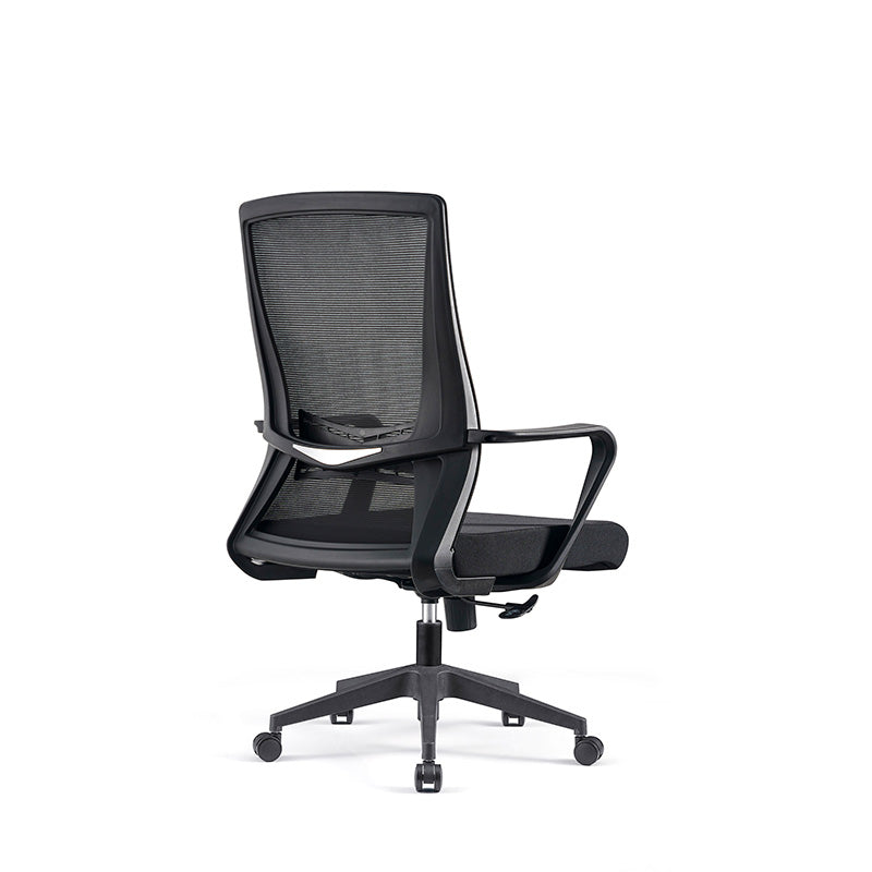 Modern Minimalist Mid-Back Office Chair: Ergonomic Height-Adjustable Desk Chair For Home Office