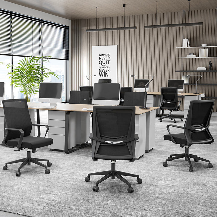 Modern Minimalist Mid-Back Office Chair: Ergonomic Height-Adjustable Desk Chair For Home Office