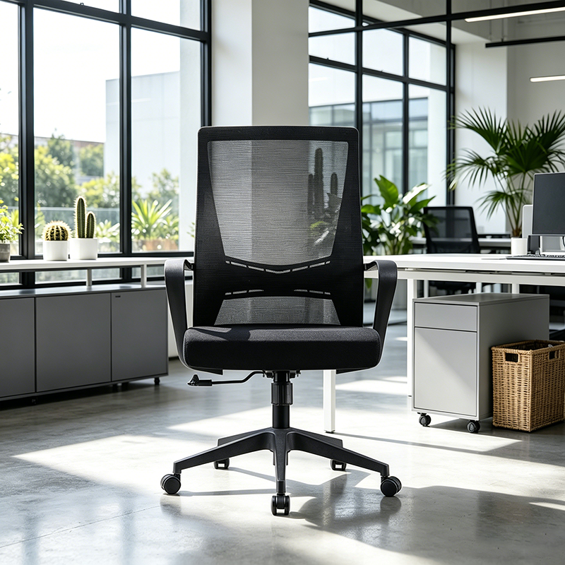 Modern Minimalist Mid-Back Office Chair: Ergonomic Height-Adjustable Desk Chair For Home Office