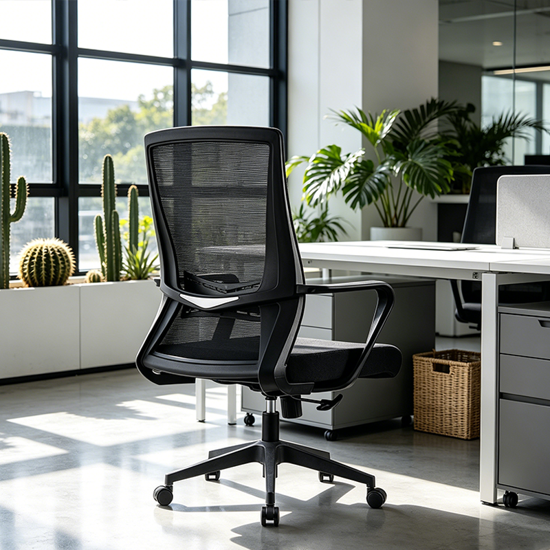 Modern Minimalist Mid-Back Office Chair: Ergonomic Height-Adjustable Desk Chair For Home Office