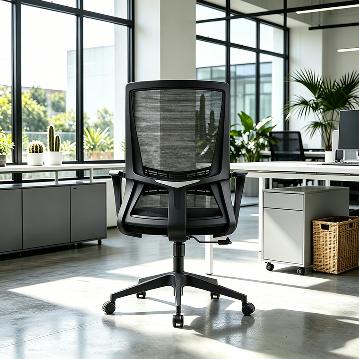 Modern Minimalist Mid-Back Office Chair: Ergonomic Height-Adjustable Desk Chair For Home Office