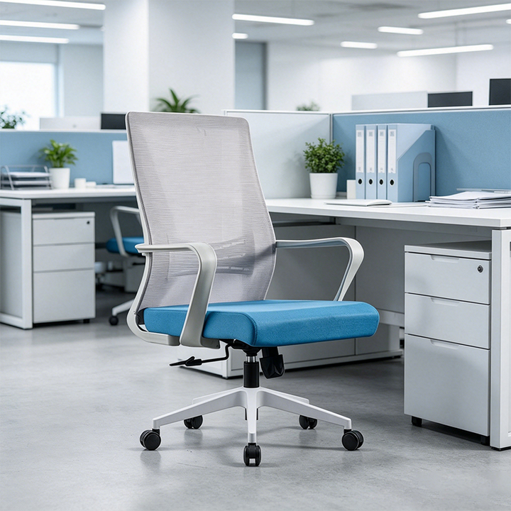 Modern Minimalist Ergonomic Desk Chair: Breathable Mesh & Lumbar Support - Height-Adjustable Office Chair For Home Office