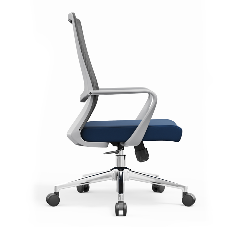 Moderner minimalistischer ergonomischer Bürostuhl mit mittelhoher Rückenlehne: atmungsaktives Mesh – höhenverstellbarer Schreibtischstuhl mit Rückenlehne und Armlehnen für das Homeoffice 