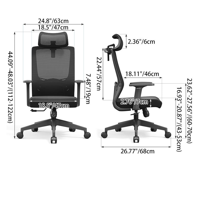 Moderner minimalistischer Bürostuhl mit hoher Rückenlehne: Atmungsaktives Mesh - Ergonomischer Schreibtischstuhl fürs Homeoffice 