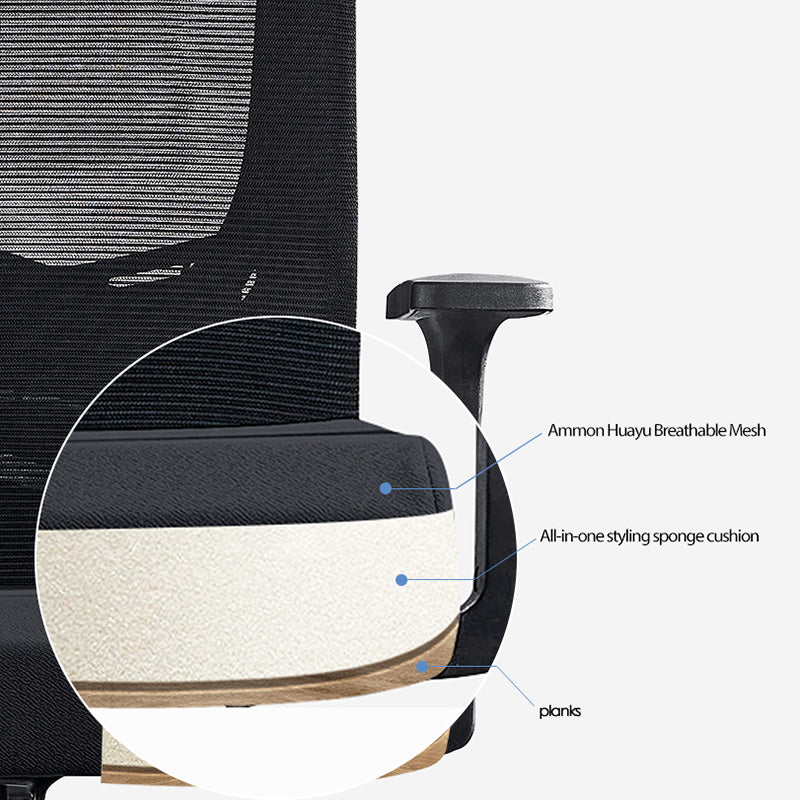 Moderner minimalistischer Bürostuhl mit hoher Rückenlehne: Atmungsaktives Mesh - Ergonomischer Schreibtischstuhl fürs Homeoffice 