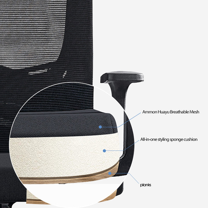 Moderner minimalistischer Bürostuhl mit hoher Rückenlehne: Atmungsaktives Mesh - Ergonomischer Schreibtischstuhl fürs Homeoffice 
