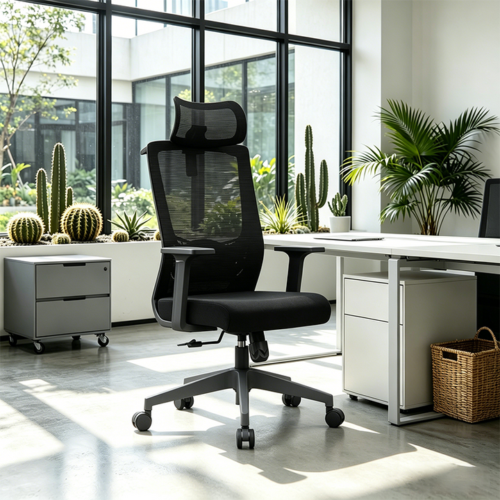 Modern Minimalist High-Back Office Chair: Breathable Mesh - Ergonomic Desk Chair For Home Office