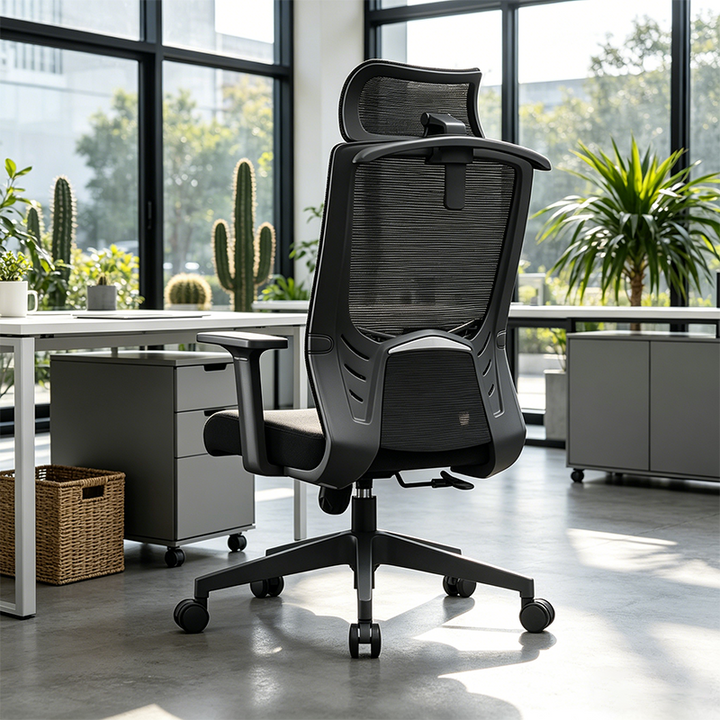 Modern Minimalist High-Back Office Chair: Breathable Mesh - Ergonomic Desk Chair For Home Office