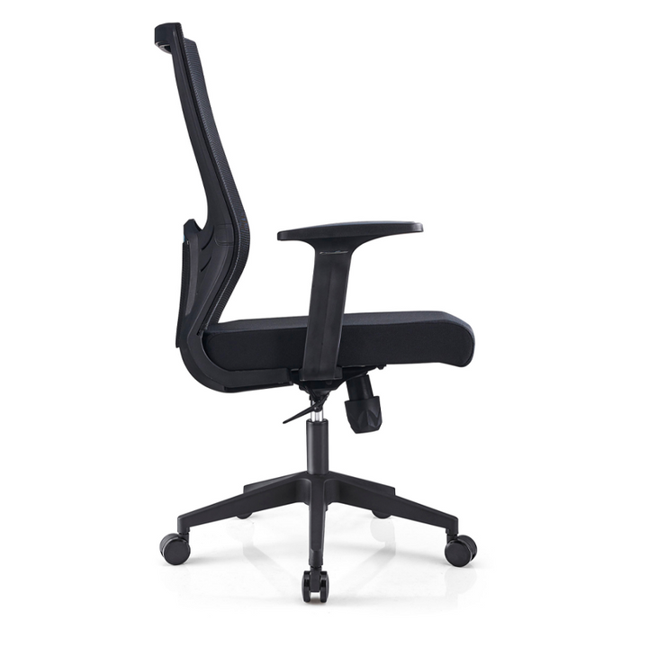 Modern Minimalist Black Ergonomic Desk Chair: Breathable Mesh Design - Mid-Back Office Chair For Home Office
