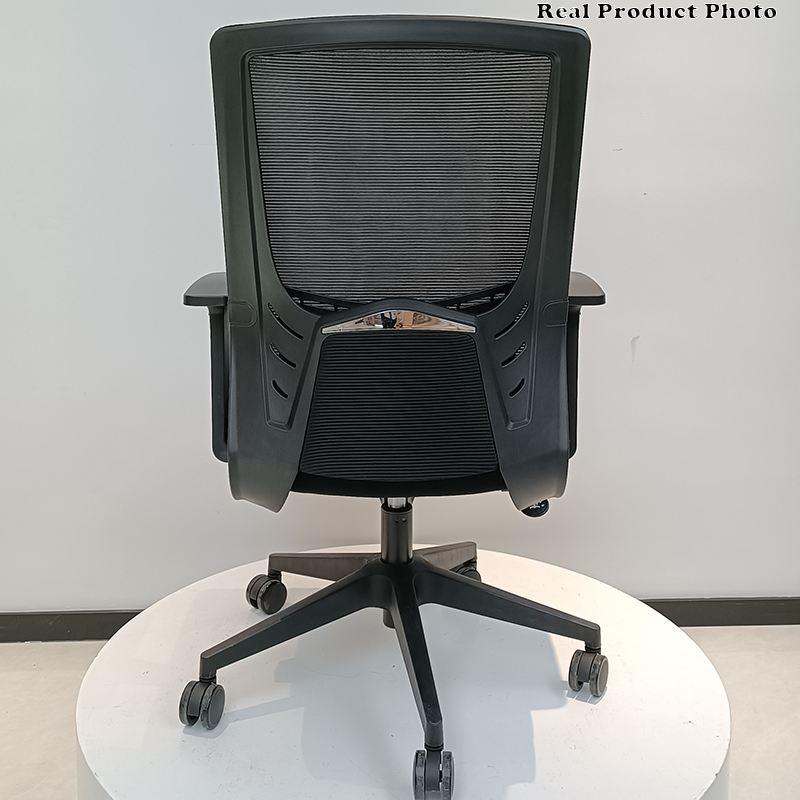 Modern Minimalist Black Ergonomic Desk Chair: Breathable Mesh Design - Mid-Back Office Chair For Home Office