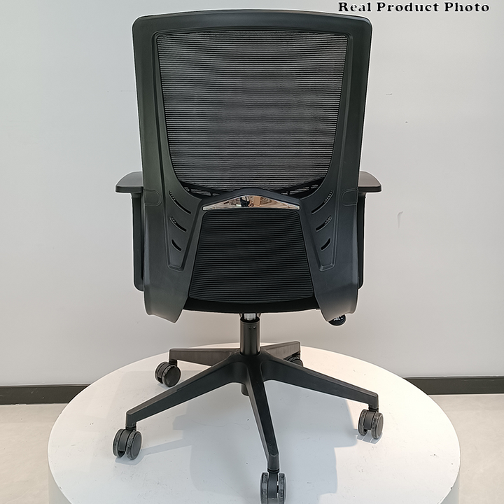 Modern Minimalist Black Ergonomic Desk Chair: Breathable Mesh Design - Mid-Back Office Chair For Home Office