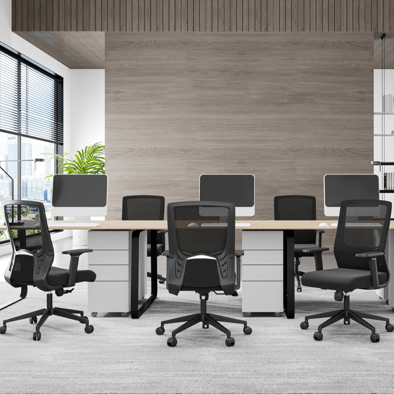 Modern Minimalist Black Ergonomic Desk Chair: Breathable Mesh Design - Mid-Back Office Chair For Home Office