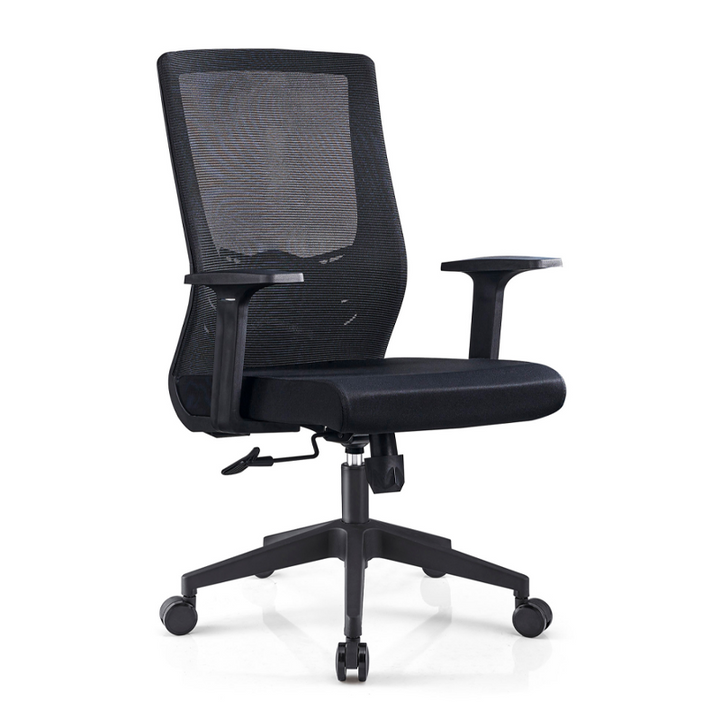 Modern Minimalist Black Ergonomic Desk Chair: Breathable Mesh Design - Mid-Back Office Chair For Home Office