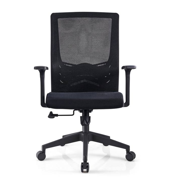 Modern Minimalist Black Ergonomic Desk Chair: Breathable Mesh Design - Mid-Back Office Chair For Home Office