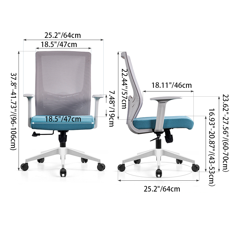 Modern Minimalist Mid-Back Desk Chair: Nordic-Style Ergonomic Office Chair For Home Office