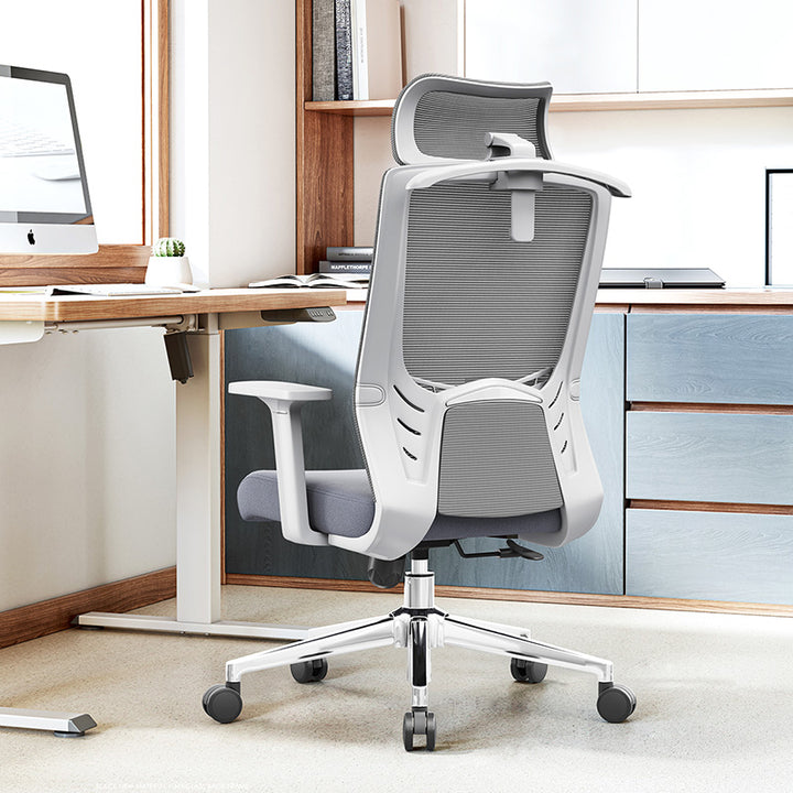 Modern High-Back Ergonomic Desk Chair: Minimalist Height-Adjustable Office Chair For Home Office