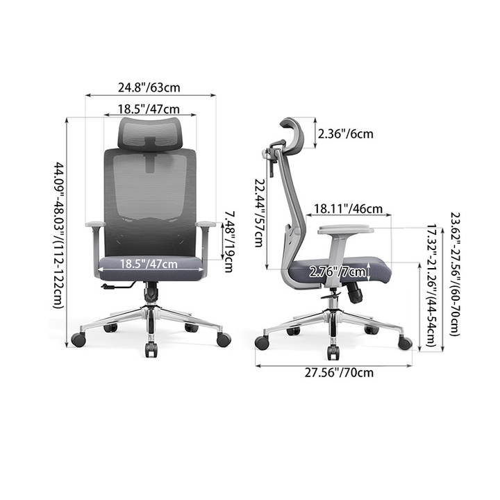 Modern High-Back Ergonomic Desk Chair: Minimalist Height-Adjustable Office Chair For Home Office