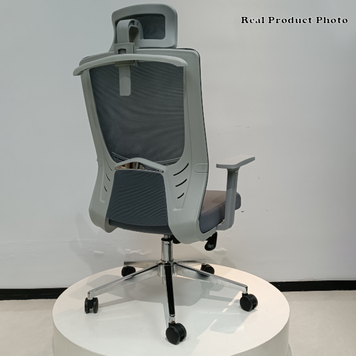 Modern High-Back Ergonomic Desk Chair: Minimalist Height-Adjustable Office Chair For Home Office