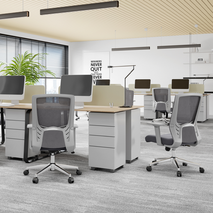 Modern Minimalist Mid-Back Ergonomic Desk Chair: Silent-Rolling Height-Adjustable Office Chair For Home Office