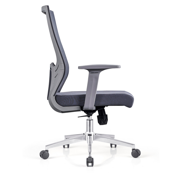 Modern Minimalist Mid-Back Ergonomic Desk Chair: Silent-Rolling Height-Adjustable Office Chair For Home Office