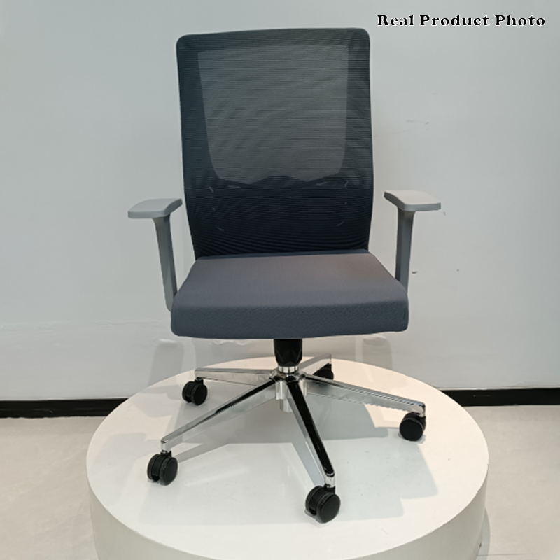 Modern Minimalist Mid-Back Ergonomic Desk Chair: Silent-Rolling Height-Adjustable Office Chair For Home Office