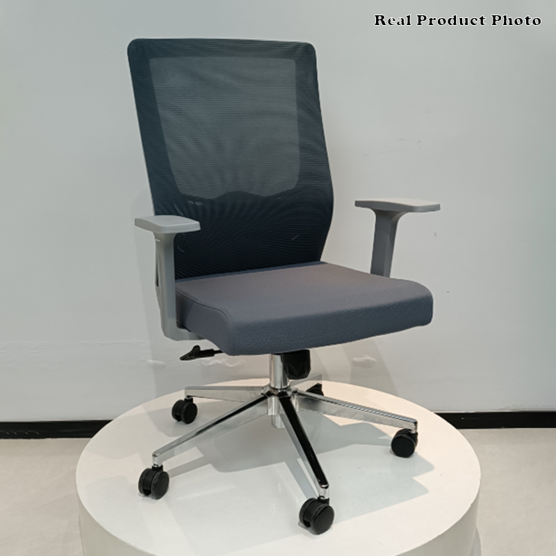 Modern Minimalist Mid-Back Ergonomic Desk Chair: Silent-Rolling Height-Adjustable Office Chair For Home Office