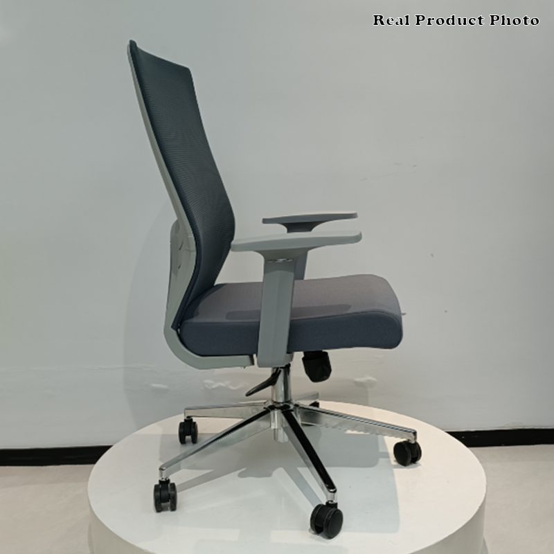 Modern Minimalist Mid-Back Ergonomic Desk Chair: Silent-Rolling Height-Adjustable Office Chair For Home Office