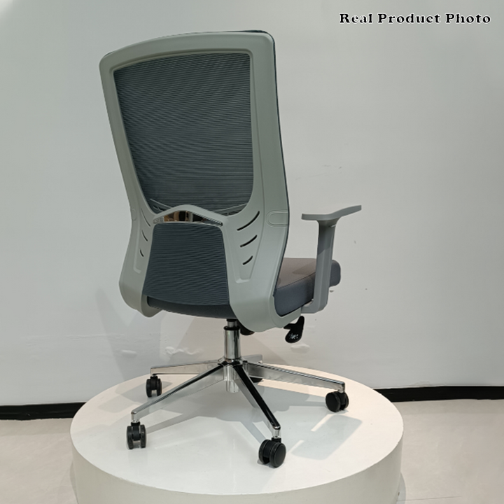 Modern Minimalist Mid-Back Ergonomic Desk Chair: Silent-Rolling Height-Adjustable Office Chair For Home Office