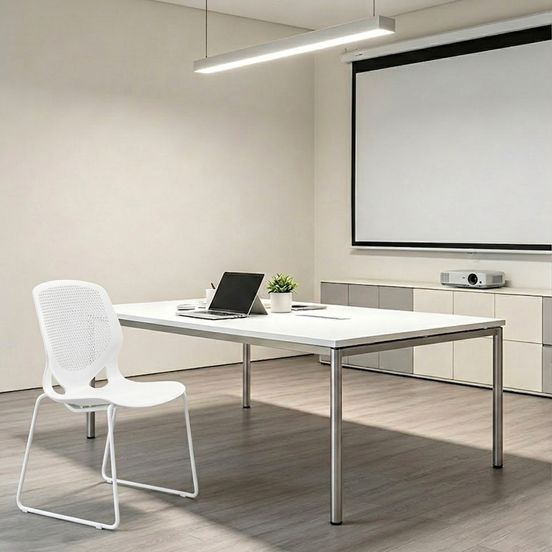 Modern Minimalist Backrest Office Chair: One-Piece PP Construction - Multi-Color Training Chair For Home Office