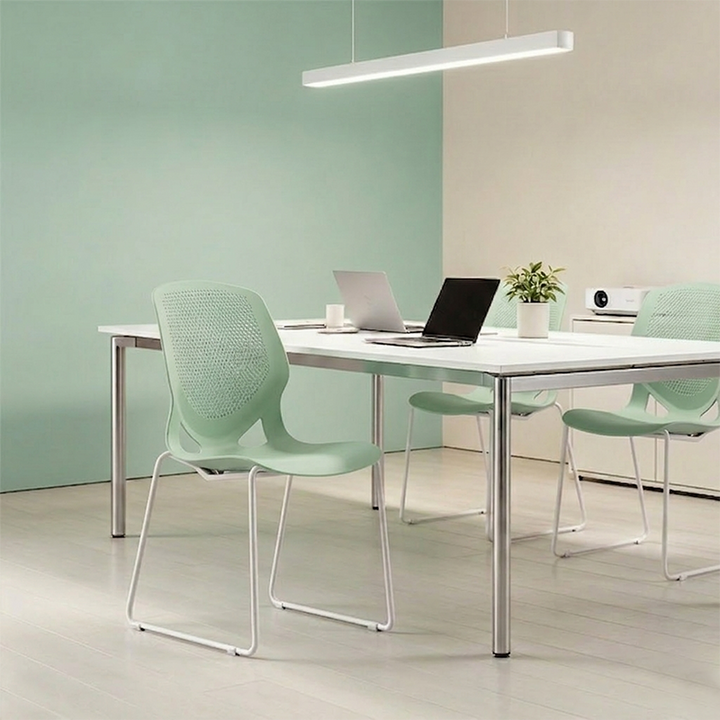 Modern Minimalist Backrest Office Chair: One-Piece PP Construction - Multi-Color Training Chair For Home Office