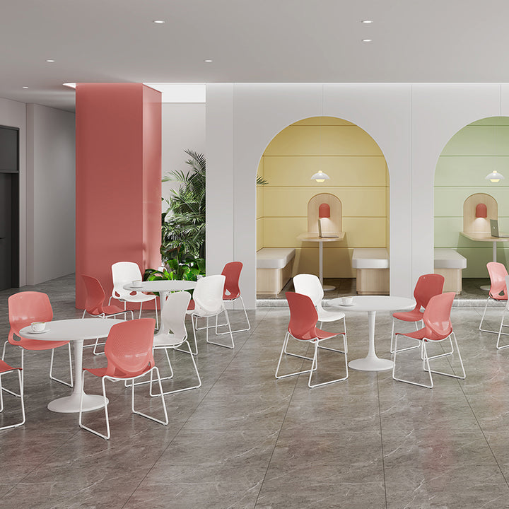 Modern Minimalist Backrest Office Chair: One-Piece PP Construction - Multi-Color Training Chair For Home Office