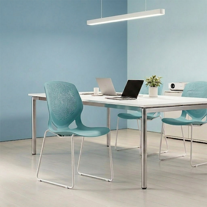 Modern Minimalist Backrest Office Chair: One-Piece PP Construction - Multi-Color Training Chair For Home Office