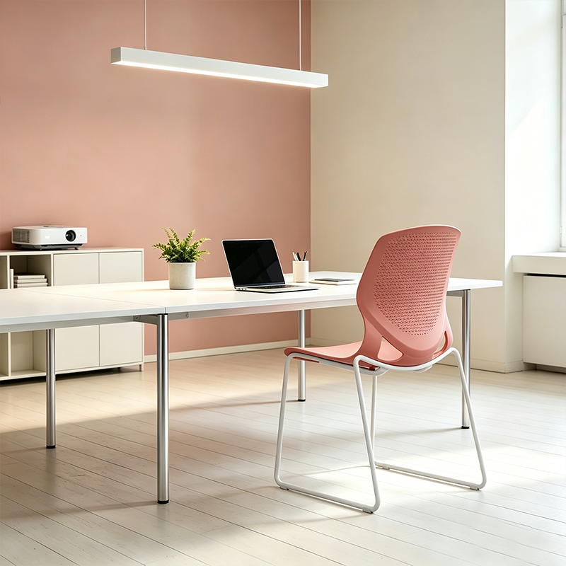 Modern Minimalist Backrest Office Chair: One-Piece PP Construction - Multi-Color Training Chair For Home Office