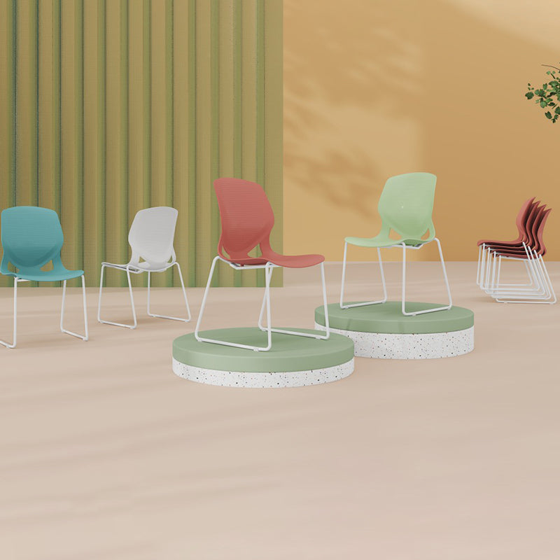 Modern Minimalist Backrest Office Chair: One-Piece PP Construction - Multi-Color Training Chair For Home Office