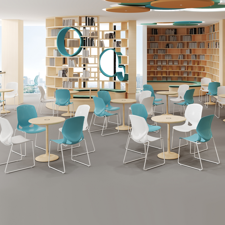 Modern Minimalist Backrest Office Chair: One-Piece PP Construction - Multi-Color Training Chair For Home Office