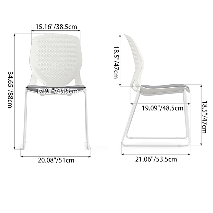 Modern Minimalist Training Chair: Nordic-Style Multi-Color Bow-Frame Back Chair For Home Office