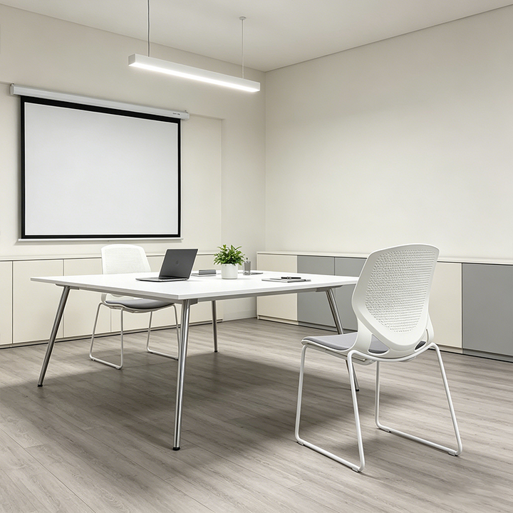 Modern Minimalist Training Chair: Nordic-Style Multi-Color Bow-Frame Back Chair For Home Office