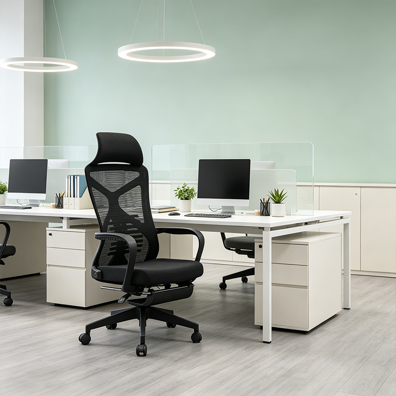 Modern Minimalist Ergonomic Office Chair: Lumbar Support Design - Height-Adjustable High-Back Desk Chair For Home Office
