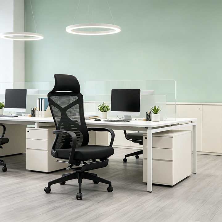 Modern Minimalist Ergonomic Office Chair: Lumbar Support Design - Height-Adjustable High-Back Desk Chair For Home Office