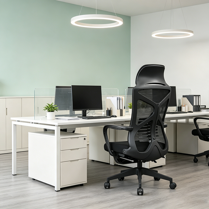 Modern Minimalist Ergonomic Office Chair: Lumbar Support Design - Height-Adjustable High-Back Desk Chair For Home Office