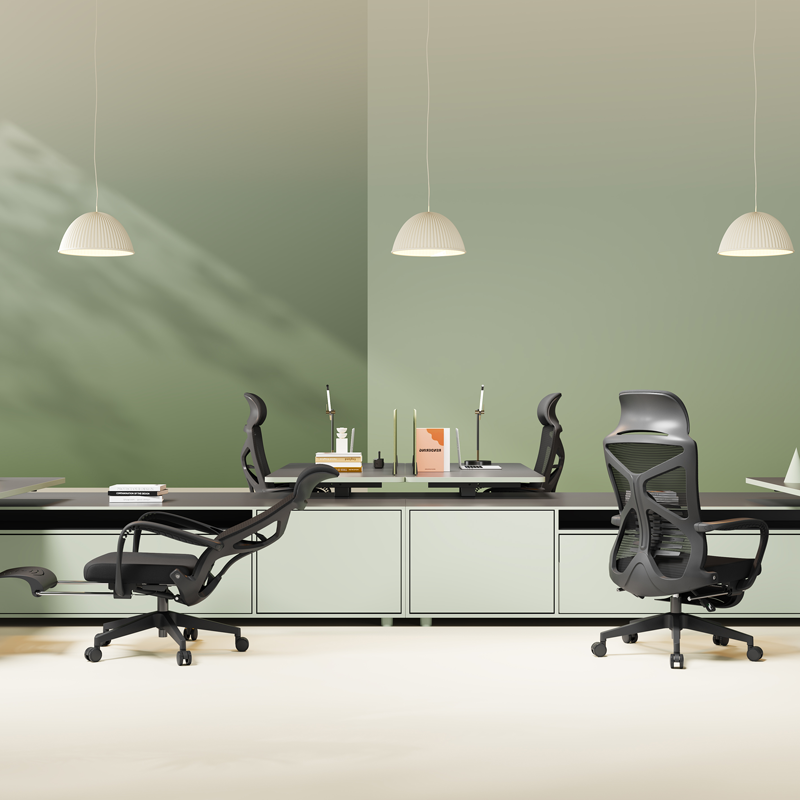 Modern Minimalist Ergonomic Office Chair: Lumbar Support Design - Height-Adjustable High-Back Desk Chair For Home Office