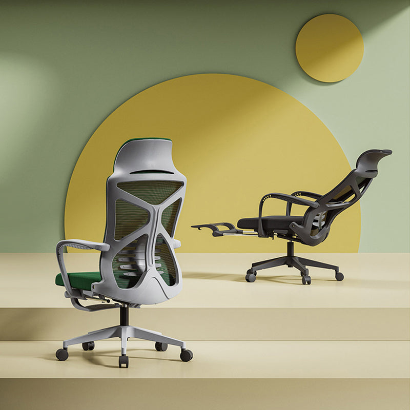 Modern Minimalist Ergonomic Office Chair: Lumbar Support Design - Height-Adjustable High-Back Desk Chair For Home Office