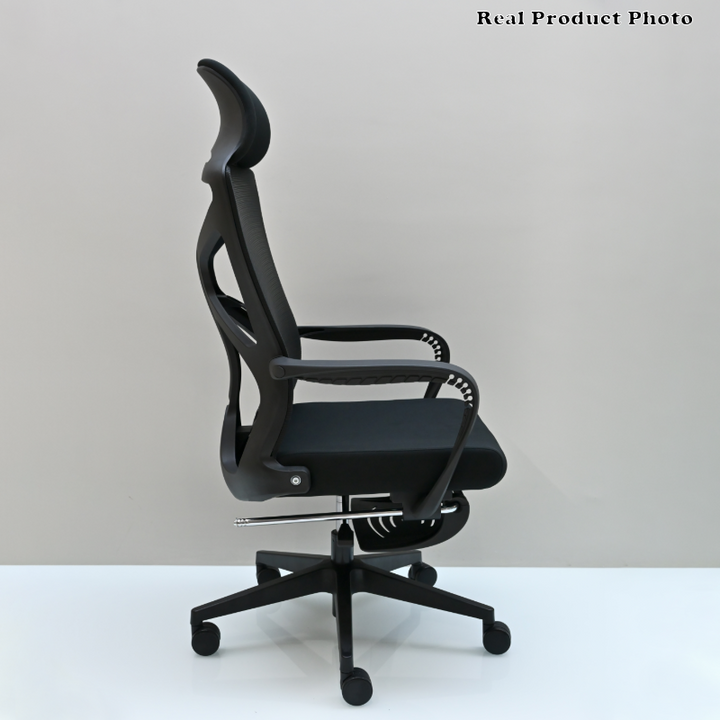 Modern Minimalist Ergonomic Office Chair: Lumbar Support Design - Height-Adjustable High-Back Desk Chair For Home Office