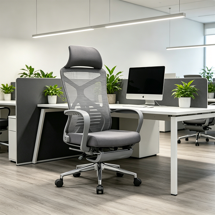 Modern Minimalist High-Back Desk Chair: Breathable Mesh Fabric - Lumbar Support Ergonomic Office Chair For Home Office