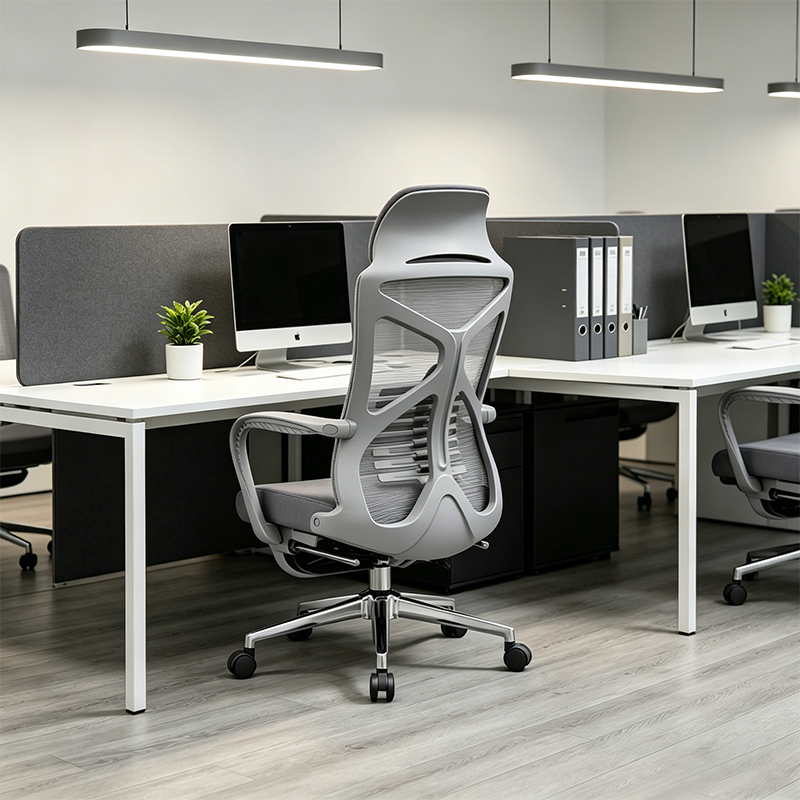 Modern Minimalist High-Back Desk Chair: Breathable Mesh Fabric - Lumbar Support Ergonomic Office Chair For Home Office