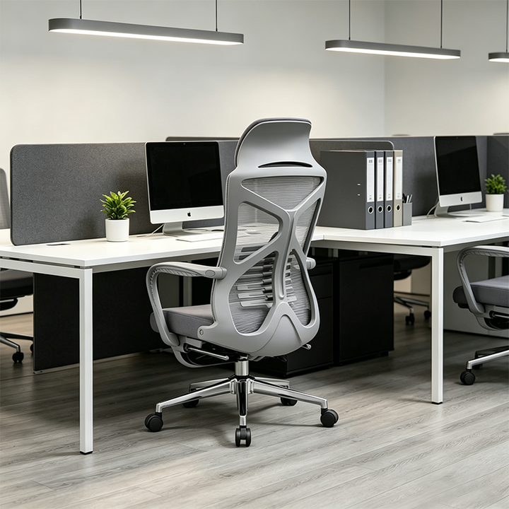 Modern Minimalist High-Back Desk Chair: Breathable Mesh Fabric - Lumbar Support Ergonomic Office Chair For Home Office