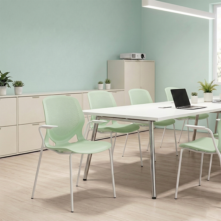 Scandinavian Colorful Desk Chair: Contemporary Ergonomic Back Chair For Home Office